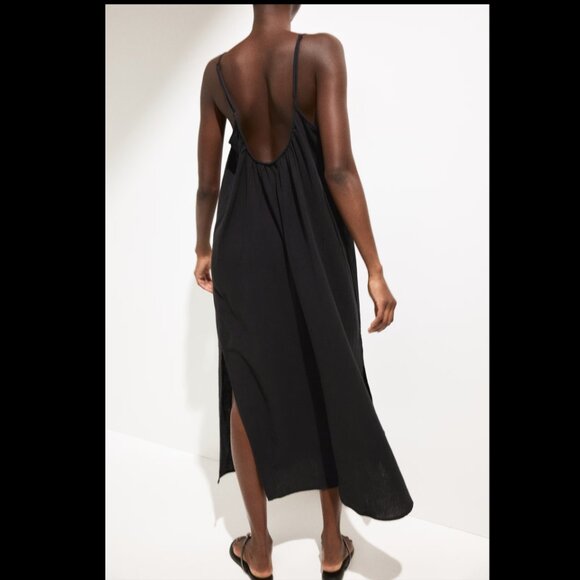 H&M Muslin Beach Dress Women's size S small Black 100% Cotton Excellent! - Picture 1 of 9